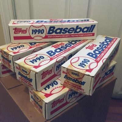 TOPPS 1990 Lot of 7 Complete Sets Unopened 5000+ Baseball Cards. LOT 27