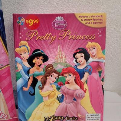 Lot 49: New Barbie Kite, Disney Princess Book with Activities, Precious Moments Prayer Bear and Disney Jump Rope 