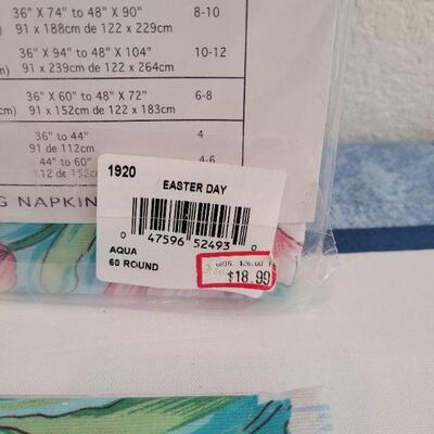 Lot 50: New Bardwil Easter Tablecloth & (2) New Dinner Napkin Sets