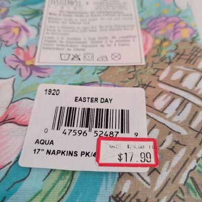 Lot 50: New Bardwil Easter Tablecloth & (2) New Dinner Napkin Sets