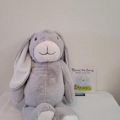 Lot 69: Extra Large, Very Soft Plush Bunny and Easter Bunny Book