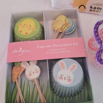 Lot 79: New Easter Cupcake Sets, Cookie Cutters and Tablecloth 
