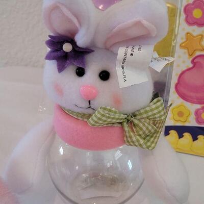 Lot 83: New Easter Basket with Ty Beanie Bunny, Peeps Gifts, Rings & Earrings, Bunny Coin Purse, Lip Gloss and other Gifts