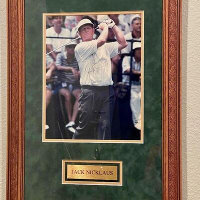 Jack Nicklaus Autographed Photo Framed Brass Plaque