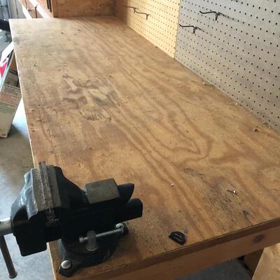  Lot 51 - Workbench with Vise & Stool