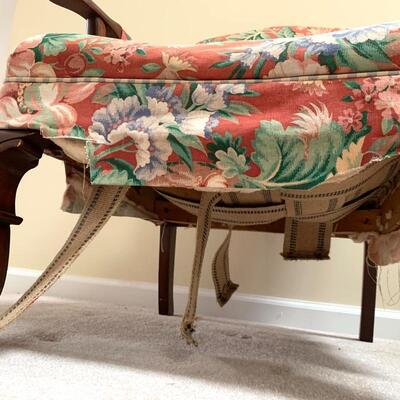 Lot 56 - Floral Chair with Ornate Wooden Legs