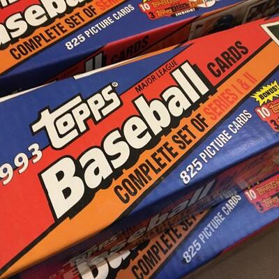 TOPPS 1993 Lot of 5 Complete Sets Unopened 4000+ Baseball Cards. LOT 38