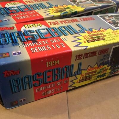 Pair of TOPPS 1994 Series 1 & 2 Complete Sets Unopened 1500+ Baseball Cards. LOT 39