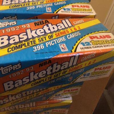 TOPPS 1992-93 Lot of 9 Complete Basketball Series 1 & 2 Sets Unopened 3500+ NBA Cards. LOT 43