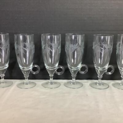 C-2080 Six Etched Glasses with Finger Loop