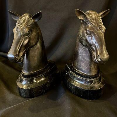 Maitland Smith Large Horse Bookends Bronze