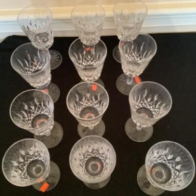 12 Waterford 7â€ Water Wine Glasses Mint 