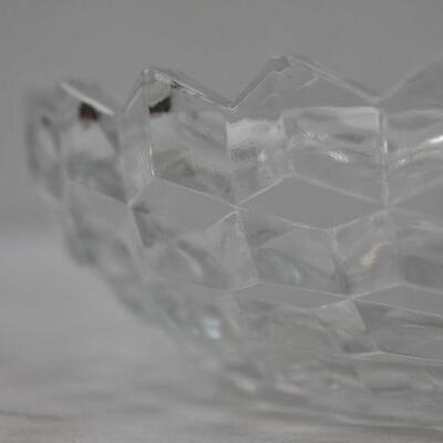 5pc Decorative Glasswear: Candleholders, Vase, Trays