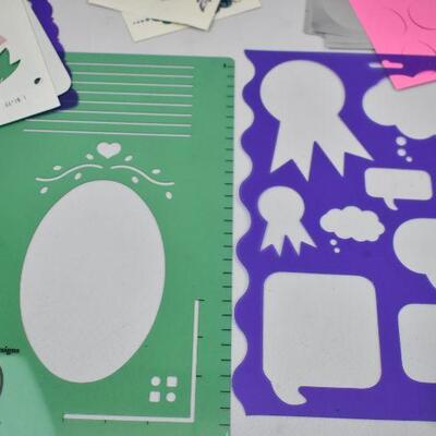 Huge Lot of Kid's Craft Stencils, Stickers, Cut out Letters, Temporary Tattoos