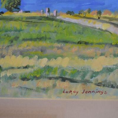 Leroy Jennings Mountain Landscape Print, Cracked Glass 