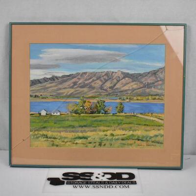 Leroy Jennings Mountain Landscape Print, Cracked Glass 