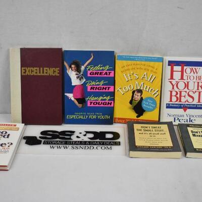 7 pc Self-Help Books, Excellence to Don't Worry Make Money