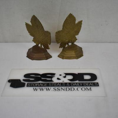 Pair of Brass Maple Leaf Bookends