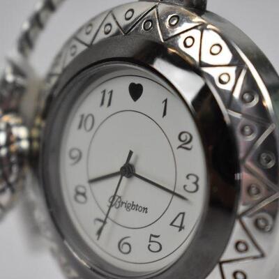 Brighton Clock in Decorated Silver-Toned Perfume Shape