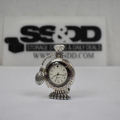 Brighton Clock in Decorated Silver-Toned Perfume Shape