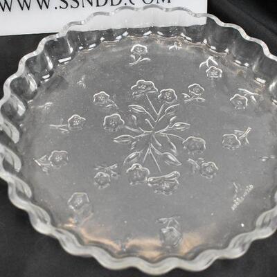 2pc Glass Floral Trays/Bowls