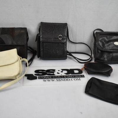 6 pc Faux Leather Small Handbags/Coin Purses