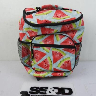 Cooler Backpack with Wheels, Watermelon Design