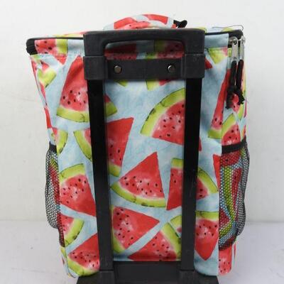 Cooler Backpack with Wheels, Watermelon Design