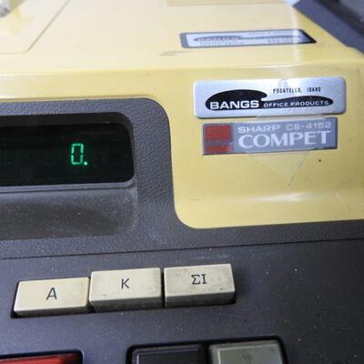 Compet Adding Machine: Sharp CS-4152 in Platt Black Case - Vintage