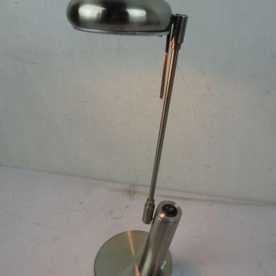 Desk Lamp, Brushed Nickel Look. Works