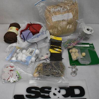 Various Crafting Supplies: Yarn, Cording, etc.