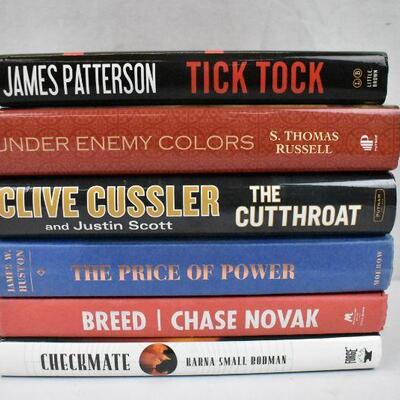 6 Hard Cover Fiction Books: Tick Tock -to- Checkmate