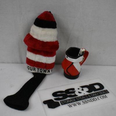 Golf Club Headcover and Golf Bag Drink Holder
