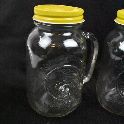 3 Golden Harvest Drinking Jar with Lids