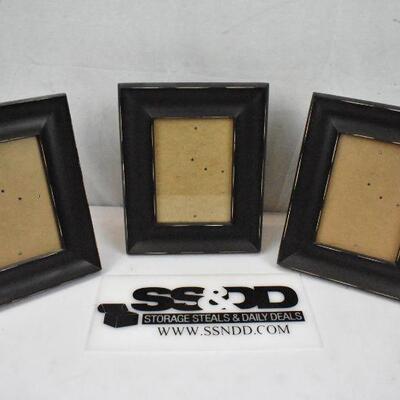 3 pc Black Distressed Picture Frames, 5