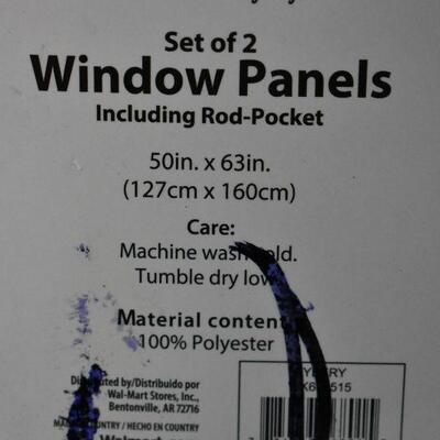 Pop Shop Set of 2 Window Panels w/ Rod Pocket 50