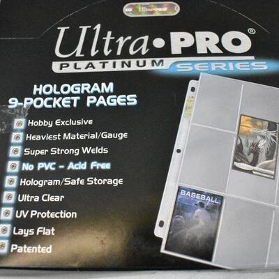 Ultra Pro 9-Pocket Trading Card Pages, 100-Pack. Open Box - New