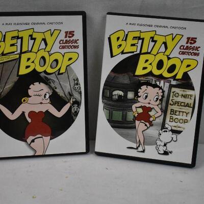 Betty Boop Lunchbox and Cartoon Discs (missing key chain) - Good as New