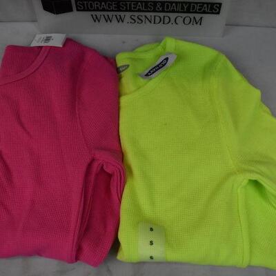 3 pc Women's Old Navy: Black Puffy Vest XS, Pink XS Yellow Thermal Small - New