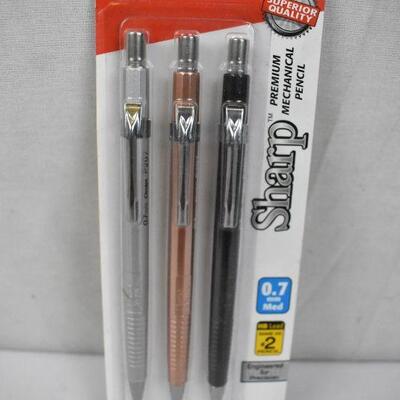 Pentel Sharp Premium Mechanical Pencils, 0.7mm Medium, Package of 3 - New