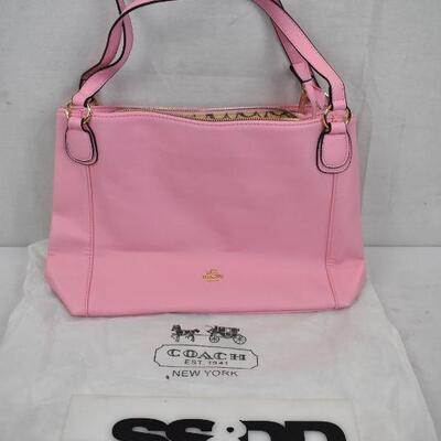Pink Purse Handbag, Coach Inspired, Pink, with Dustbag - New