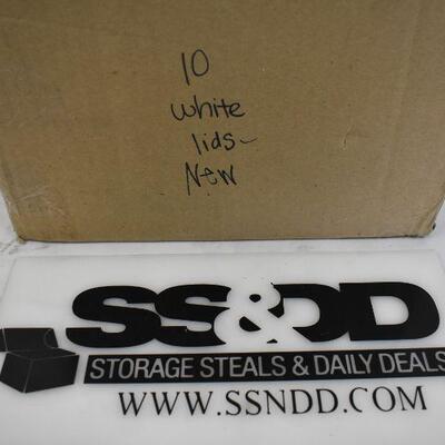 10 White Lids (fit on 5 gallon buckets) - New