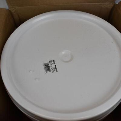 10 White Lids (fit on 5 gallon buckets) - New