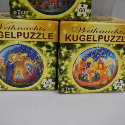 3 Weihnachts Kugelpuzzle Ornaments, Puzzle Ornaments 60 pcs 