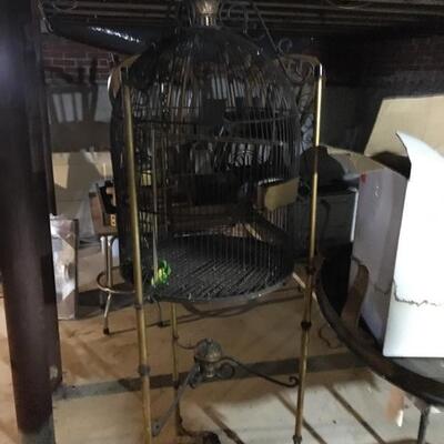 Massive 6 foot Tall Antique Metal Bird Cage