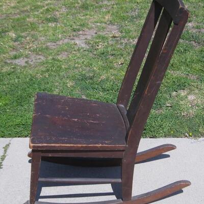 Lot 22 Vintage Rocking Chair Mahogany Finish No Arms