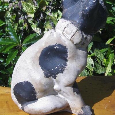 Lot 30  Vintage Chalkware Dog Life Size French Bulldog