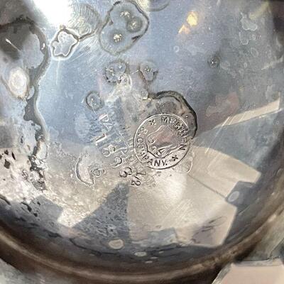 Lot 32 Victorian Era Quadruple Plate Coffee Pot Silver w/ "H" Monogram Meridian Silverplate