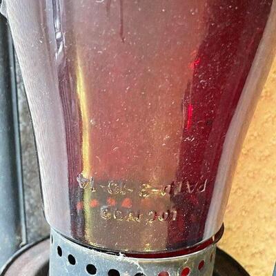 Antique Dietz Railroad Lantern with rare red glass shade