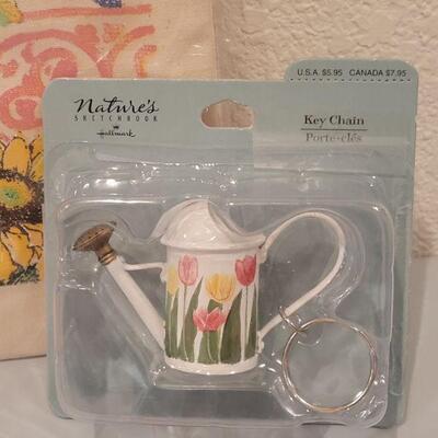 Lot 105: New Bookmarks, Notebook, Bunny Pen, Floral Bag and Watering Can Keychain 